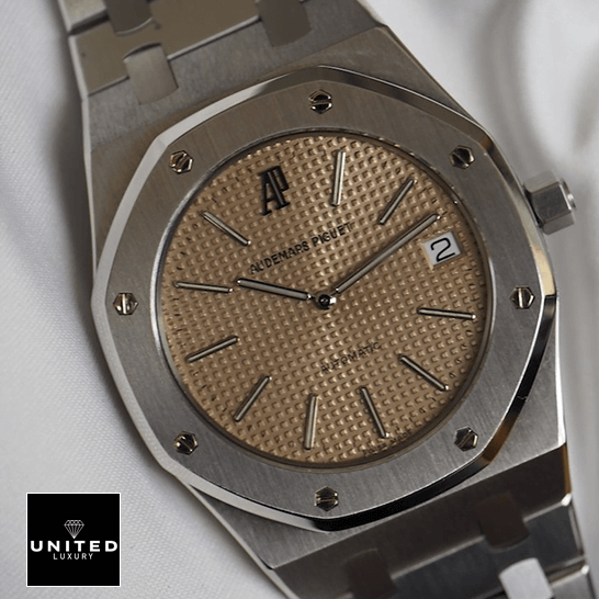 Audemars Piguet Royal Oak 14802ST "Jubilee" Near Original Replica audemars piguet royal oak selfwinding man Audemars Piguet Royal Oak Rose Gold Dial Steel Replica front view white background