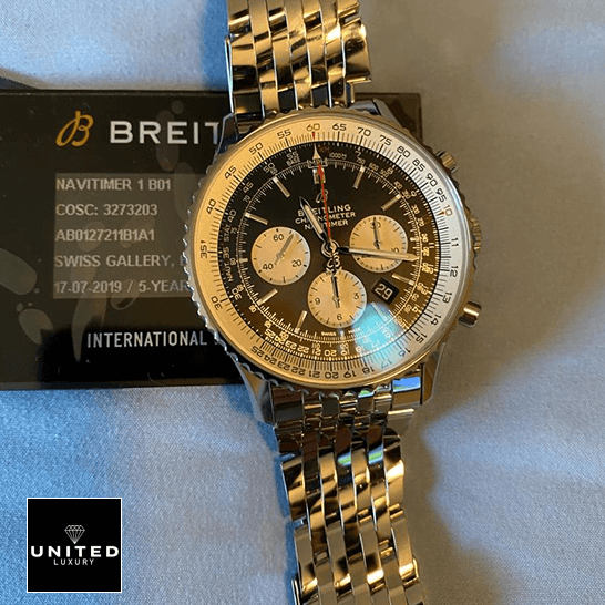 Breitling Navitimer B01 Chronograph AB0121211B1A1 "Black Dial" Premium Duplicate Edition breitling navitimer AB0127211B1A1 replica front