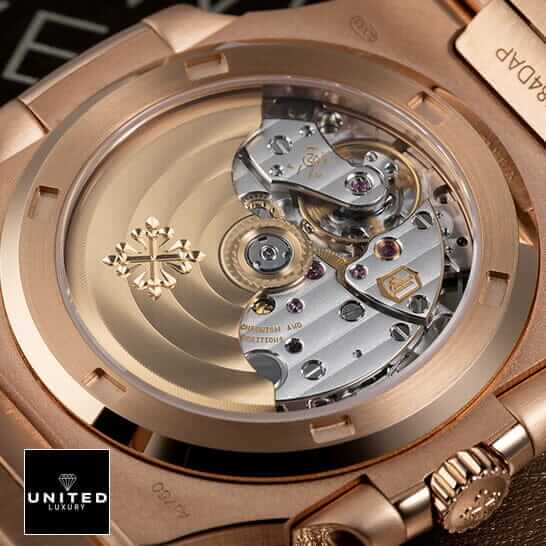Patek Philippe Nautilus Chronograph 5980/1R-001 "Rose Gold Black Dial" Super Clone Edition patek philippe nautilus rose black dial replica 2 Patek Philippe Nautilus Rose Gold Case Replica upside view