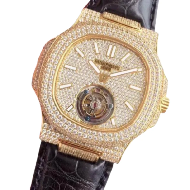 Patek Philippe Nautilus 5711 Tourbillon “Jumbo” Yellow Gold Dial Signature Replica 1:1
