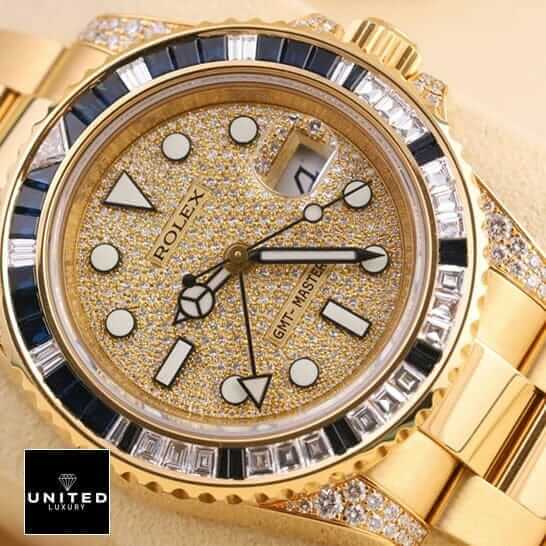 Rolex GMT-Master 116758SA Exclusive Clone Edition rolex gold diamond watch replica7 Rolex GMT-Master 116758SA Diamond Dial Gem-Set Bezel Replica
