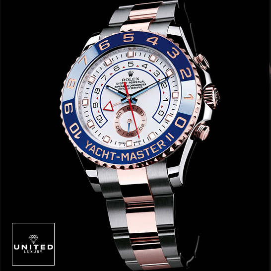 Rolex Yacht-Master II 116621-0002 Two-Tone Timepiece Ultra Precision Replica rolex yacht master 116681 ii Rolex 116681 Yacht Master Replica black background